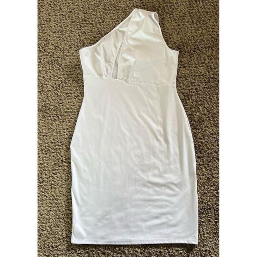 White one shoulder cut‎ out design bodycon dress size 2XL